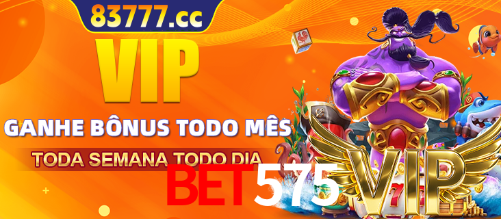 Banner promocional do bet575 oferecendo 100% de recompensas adicionais contínuas para quem fizer o login diário (Daily sign-in), com um mascote de coelho.