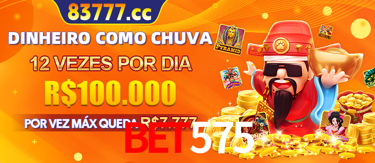 Banner do programa de recompensas Recomende para amigos do bet575, detalhando os bônus por convidar amigos, com prêmios que chegam a R$288.888.
