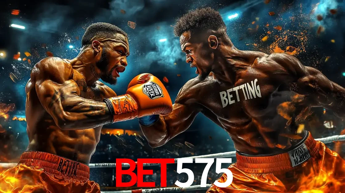 Dois boxeadores em uma luta intensa e explosiva, representando a adrenalina e as oportunidades de apostas em esportes de combate disponíveis na plataforma bet575.